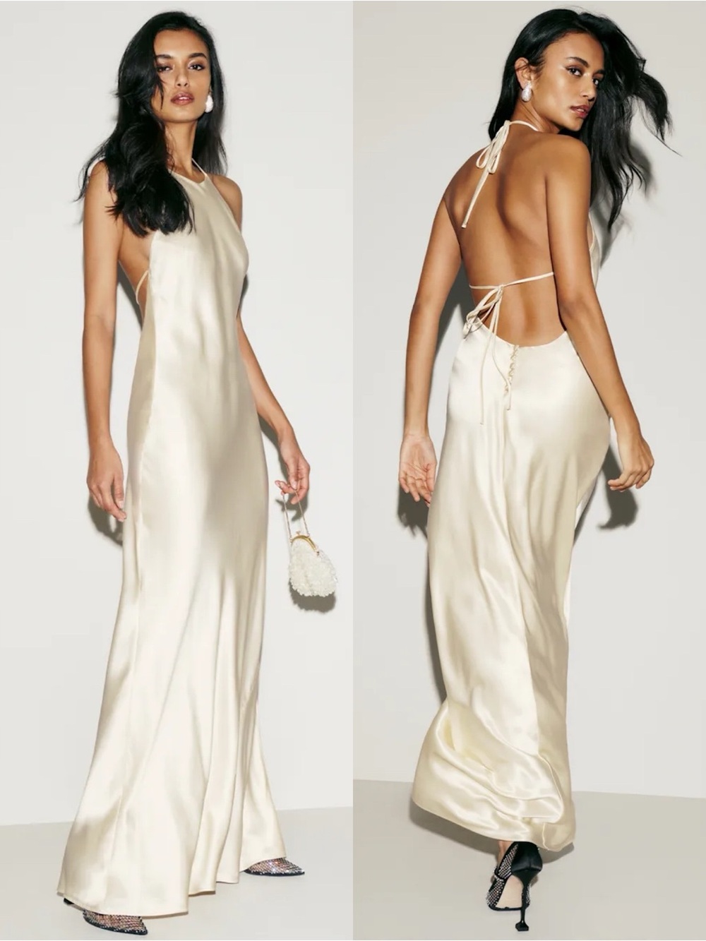 Reformation Jeany Silk Maxi Dress Fior de Latte NEW with tag